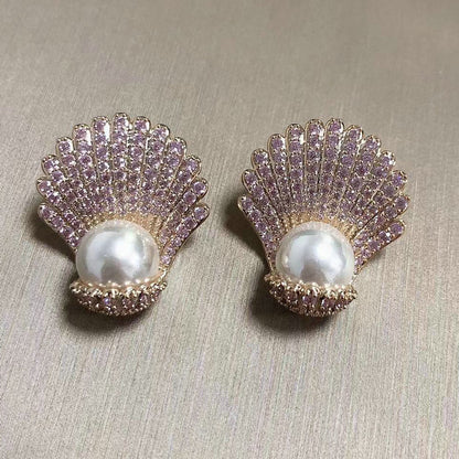 Women's New Style Shell Earrings Pearl Temperament-Jewearrings