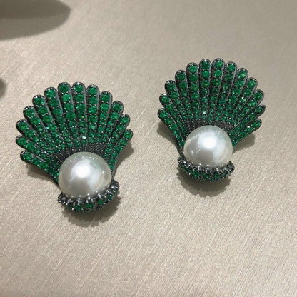 Women's New Style Shell Earrings Pearl Temperament-Jewearrings