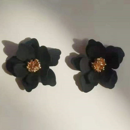 Women's Personality Creative Multi-layer Petal Flower Stud Earrings-Jewearrings