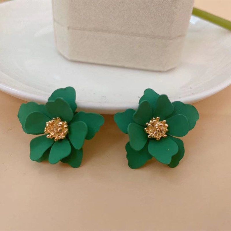 Women's Personality Creative Multi-layer Petal Flower Stud Earrings-Jewearrings