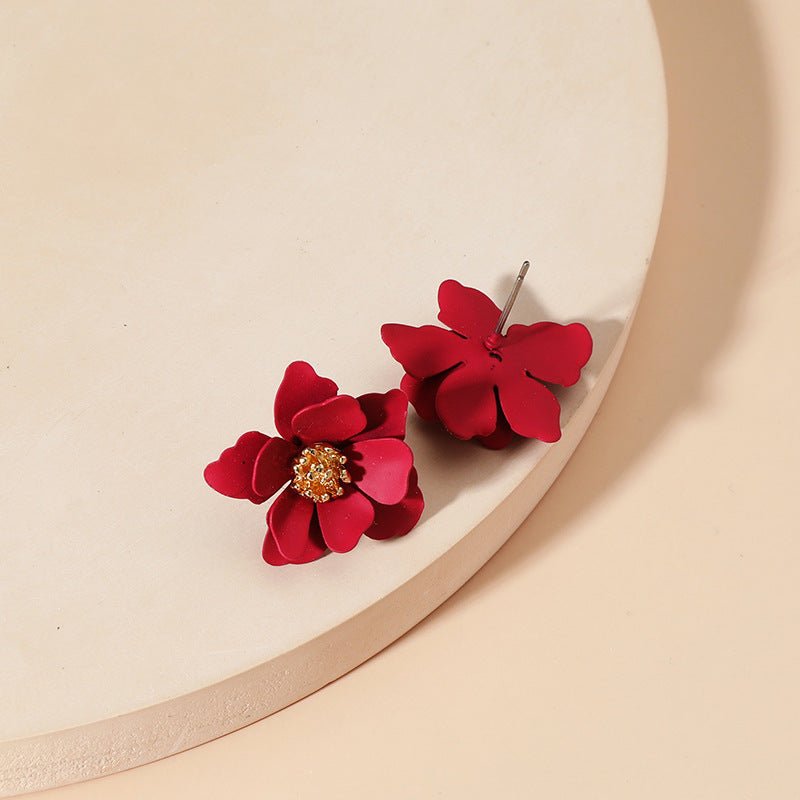 Women's Personality Creative Multi-layer Petal Flower Stud Earrings-Jewearrings