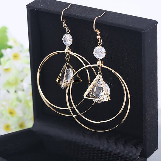 Women's Personality Long Hoop With Big Earrings-Jewearrings