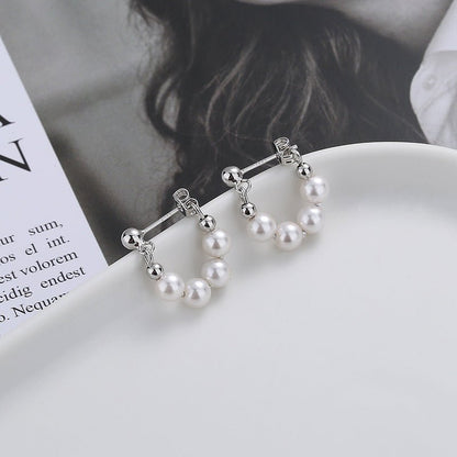 Women's Retro French Pearl Baroque Earrings-Jewearrings