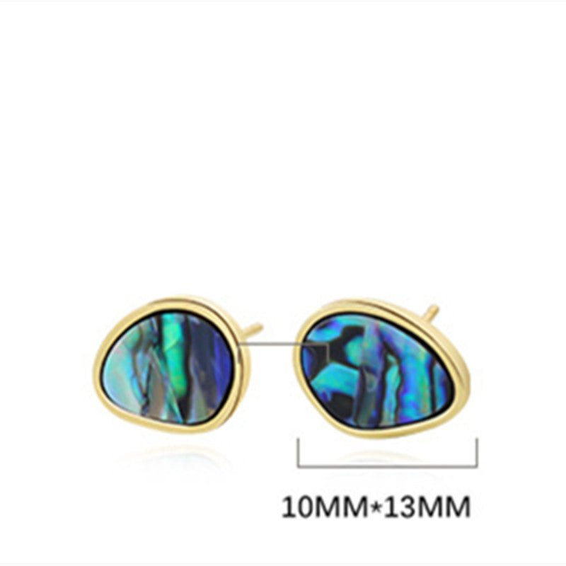 Women's Retro Sterling Silver Abalone Shell Modelling Earrings-Jewearrings