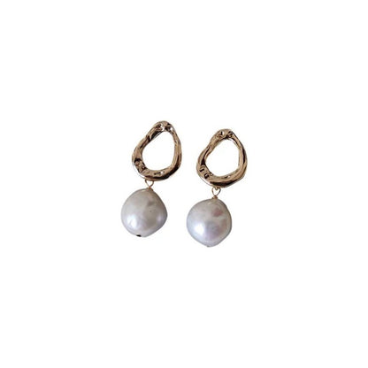 Women's Retro Temperament Baroque Pearl Earrings-Jewearrings