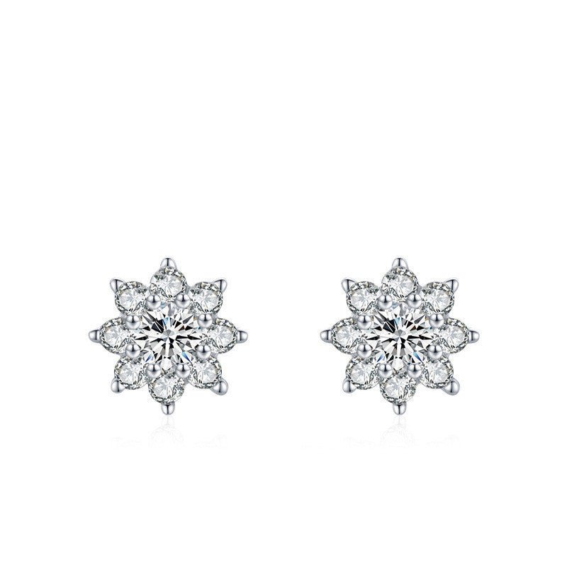 Women's S925 Sterling Silver Special-interest Design Flower Stud Earrings-Jewearrings