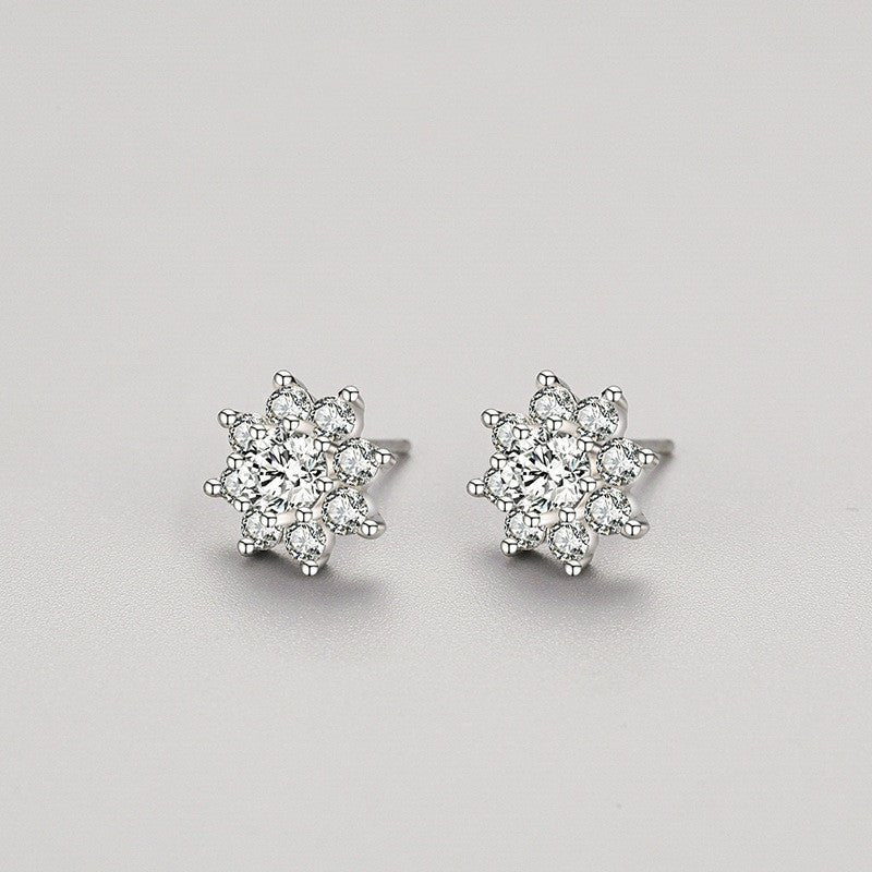 Women's S925 Sterling Silver Special-interest Design Flower Stud Earrings-Jewearrings