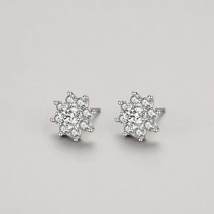 Women's S925 Sterling Silver Special-interest Design Flower Stud Earrings-Jewearrings