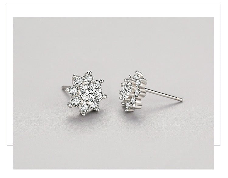 Women's S925 Sterling Silver Special-interest Design Flower Stud Earrings-Jewearrings