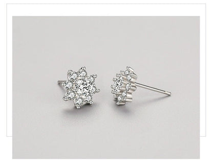 Women's S925 Sterling Silver Special-interest Design Flower Stud Earrings-Jewearrings