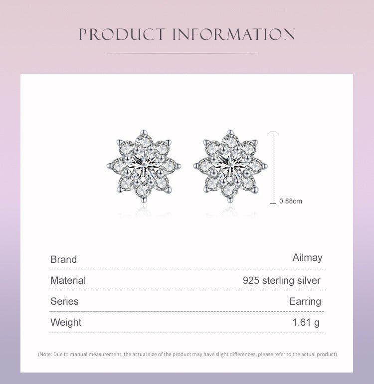 Women's S925 Sterling Silver Special-interest Design Flower Stud Earrings-Jewearrings