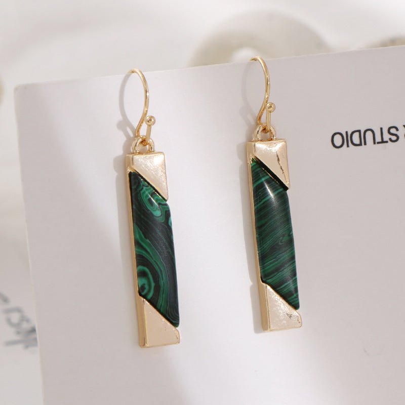 Women's Shell Malachite Green Elegant Refined Simple Earrings-Jewearrings