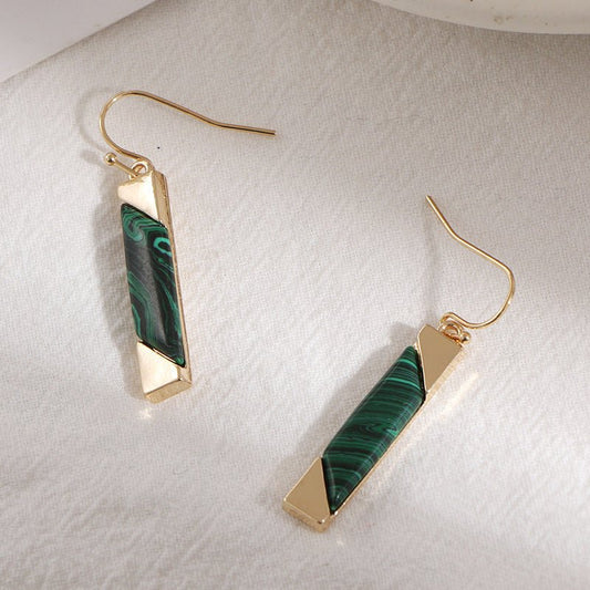 Women's Shell Malachite Green Elegant Refined Simple Earrings-Jewearrings