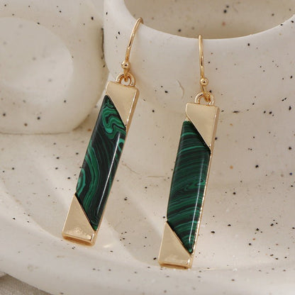 Women's Shell Malachite Green Elegant Refined Simple Earrings-Jewearrings