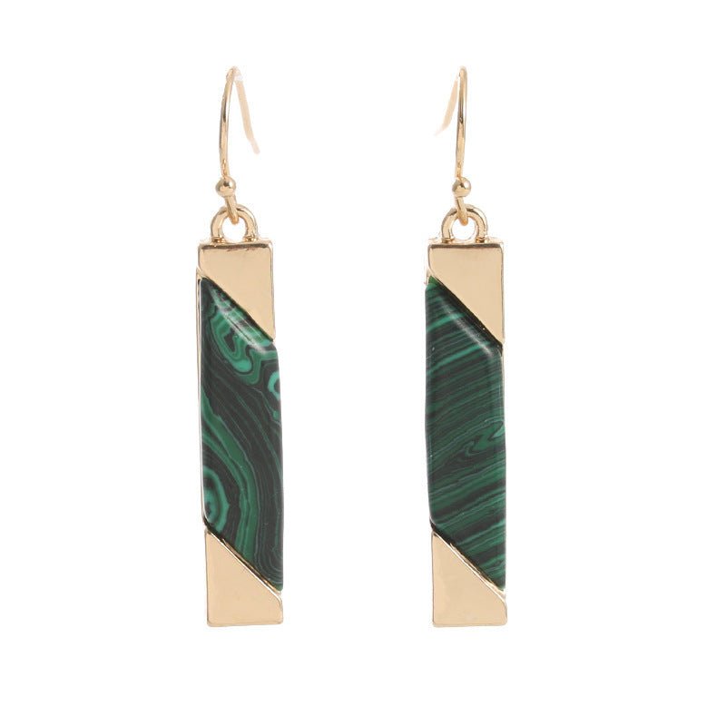 Women's Shell Malachite Green Elegant Refined Simple Earrings-Jewearrings