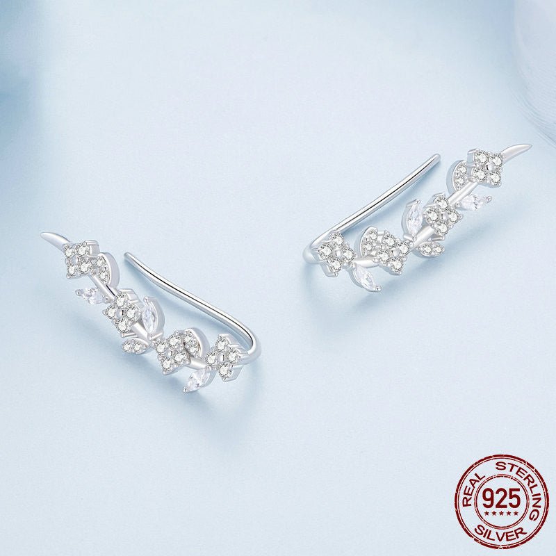 Women's Silver Clover Long Earrings Light Luxury Niche-Jewearrings