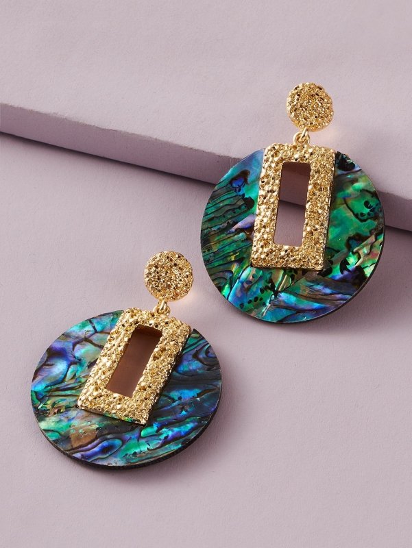 Women's Simple Design Acrylic Abalone Shell Earrings-Jewearrings