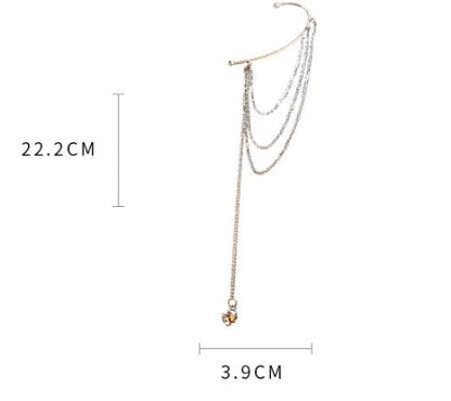 Women's Simple Diamond-studded Long Tassel Earrings-Jewearrings