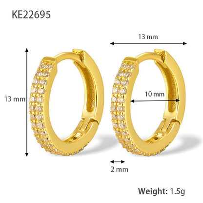 Women's Simple Graceful Big Circle Fine Zircon-embedded Earrings-Jewearrings