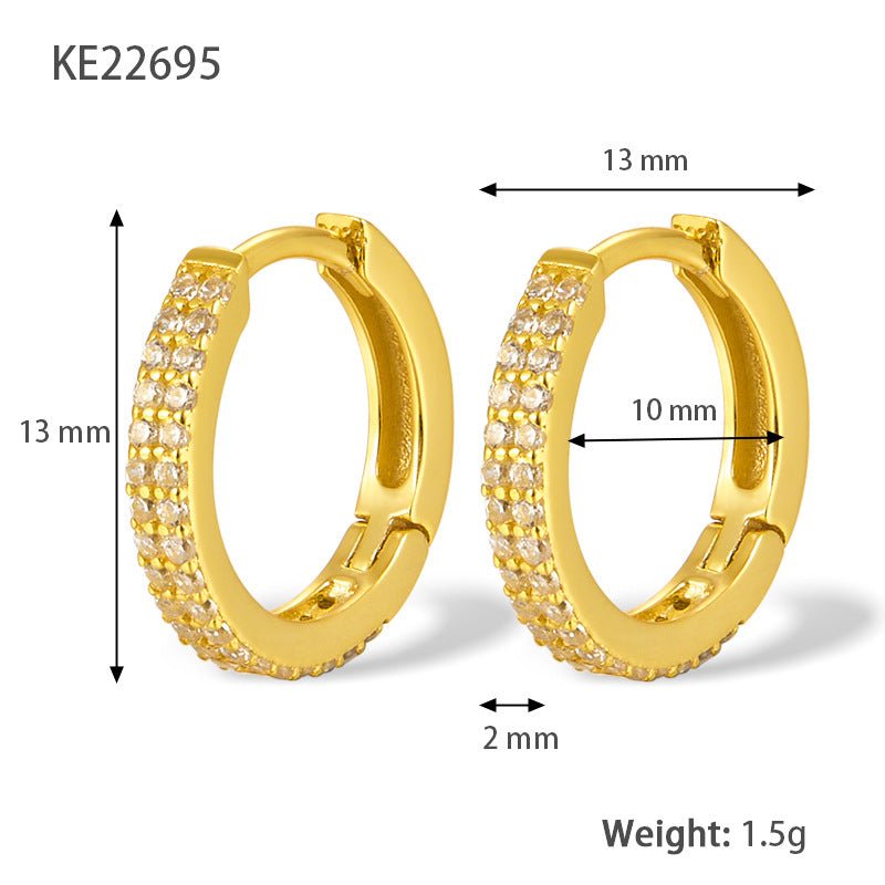 Women's Simple Graceful Big Circle Fine Zircon-embedded Earrings-Jewearrings