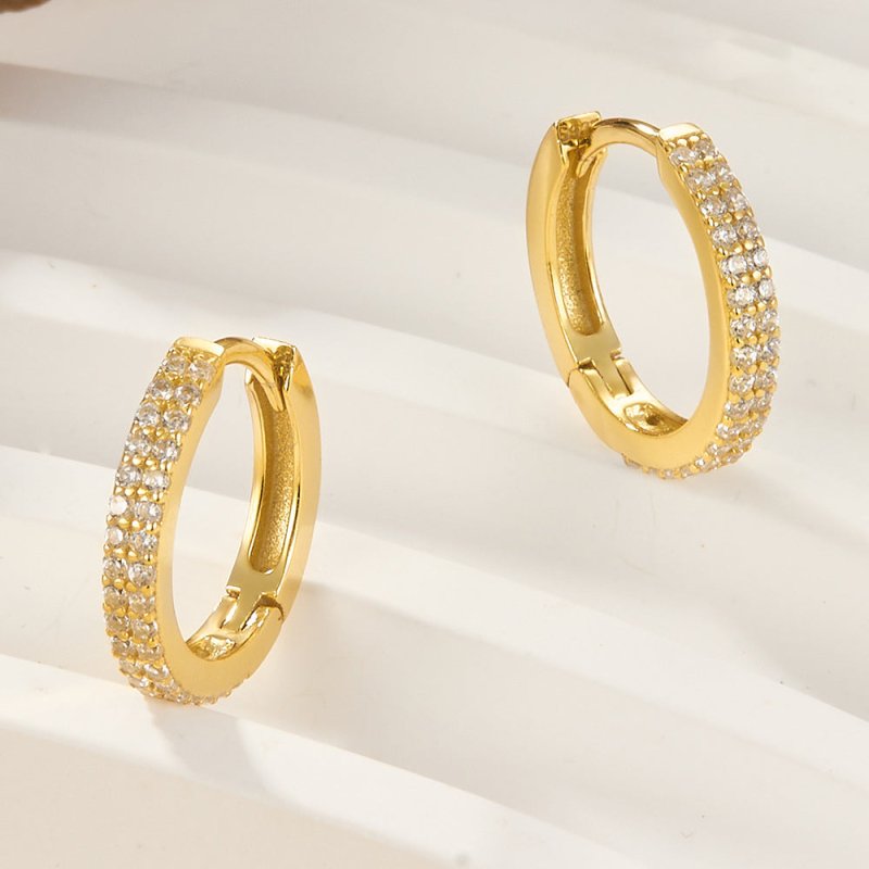 Women's Simple Graceful Big Circle Fine Zircon-embedded Earrings-Jewearrings