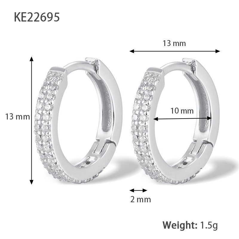 Women's Simple Graceful Big Circle Fine Zircon-embedded Earrings-Jewearrings