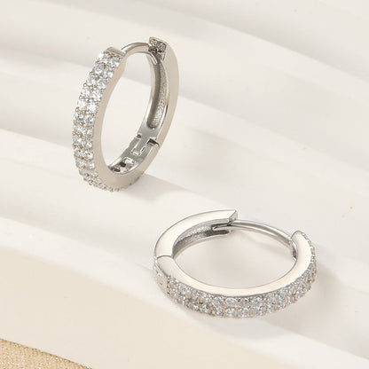 Women's Simple Graceful Big Circle Fine Zircon-embedded Earrings-Jewearrings