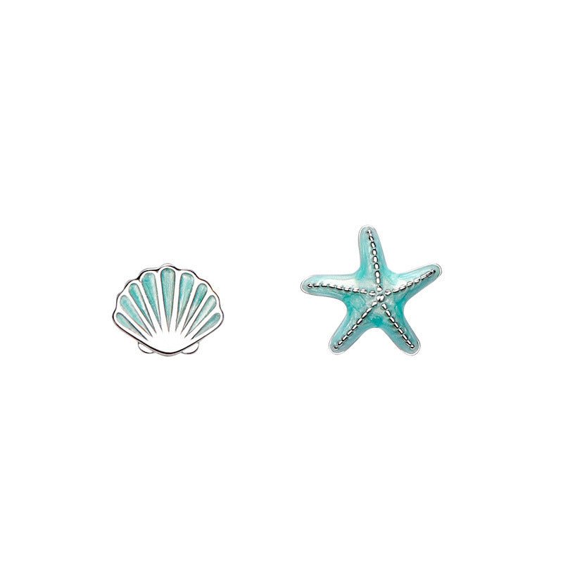 Women's Simple Temperament Starfish Shell Stud Earrings-Jewearrings