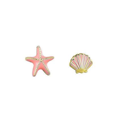 Women's Simple Temperament Starfish Shell Stud Earrings-Jewearrings