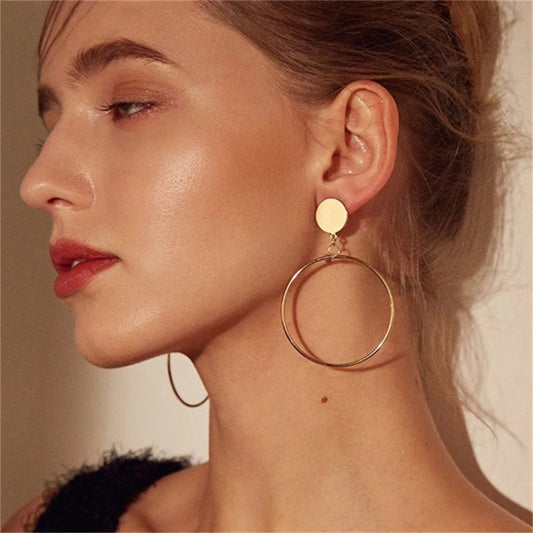 Women's Stainless Steel Big Hoop Earrings-Jewearrings