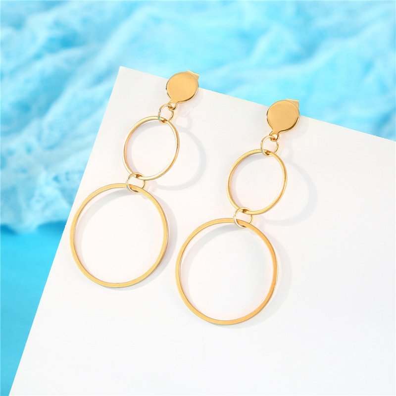 Women's Stainless Steel Big Hoop Earrings-Jewearrings