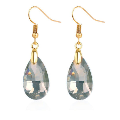 Women's Stylish Water Drop Crystal Earrings-Jewearrings