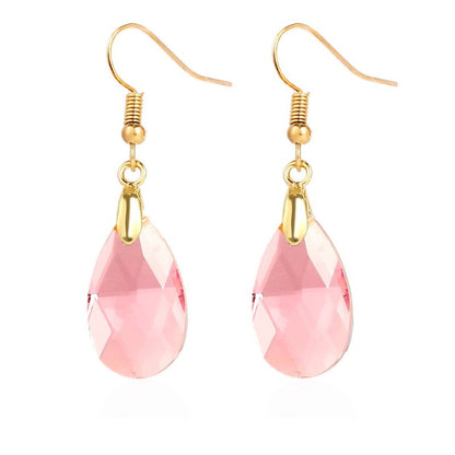 Women's Stylish Water Drop Crystal Earrings-Jewearrings