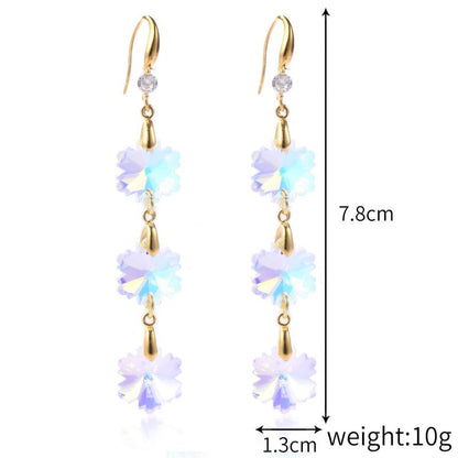 Women's Stylish Water Drop Crystal Earrings-Jewearrings