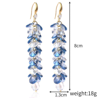 Women's Stylish Water Drop Crystal Earrings-Jewearrings