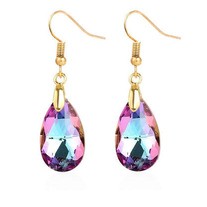 Women's Stylish Water Drop Crystal Earrings-Jewearrings