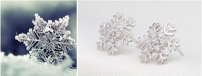 Women's Sweet Diamond Snowflake Stud Earrings-Jewearrings