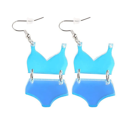 Women's Swimsuit Exaggerated Acrylic Long Earrings-Jewearrings