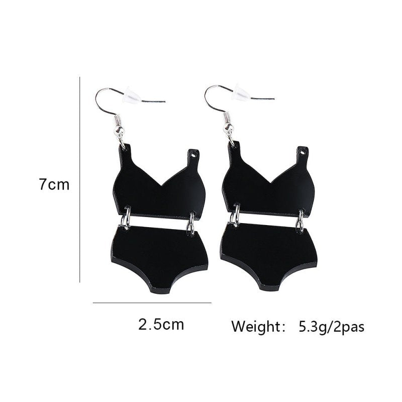 Women's Swimsuit Exaggerated Acrylic Long Earrings-Jewearrings