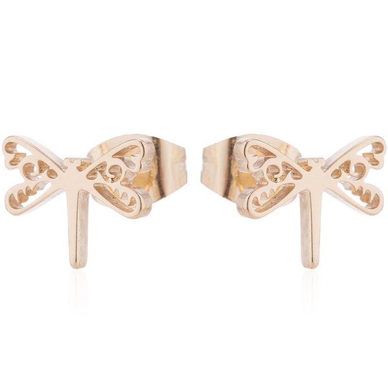 Women's Temperament Fashion Dragonfly Stud Earrings-Jewearrings