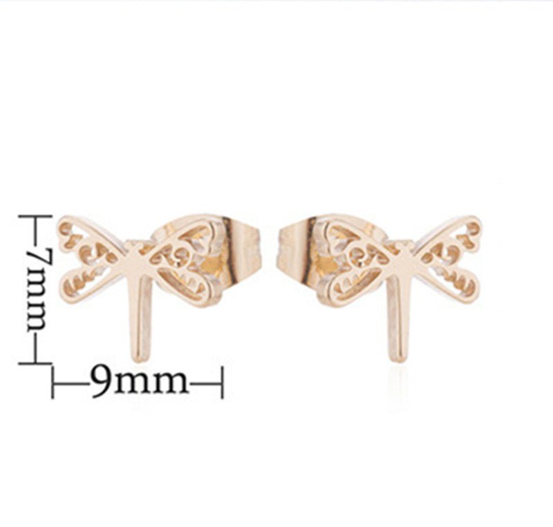 Women's Temperament Fashion Dragonfly Stud Earrings-Jewearrings