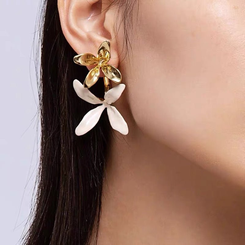 Women's Temperament Personality Big Flower Shape Earrings-Jewearrings