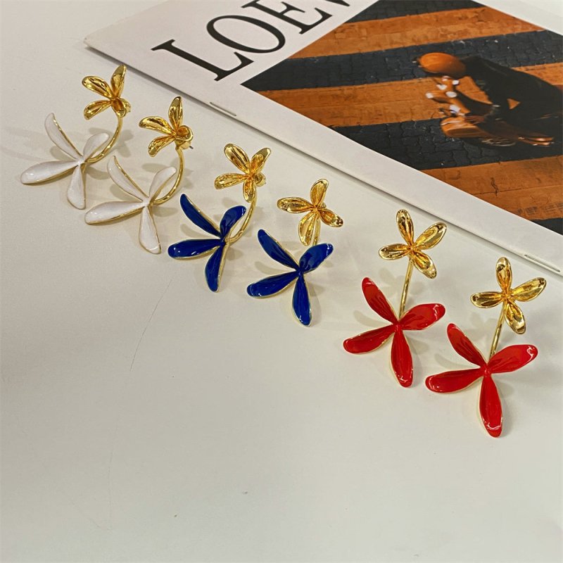 Women's Temperament Personality Big Flower Shape Earrings-Jewearrings