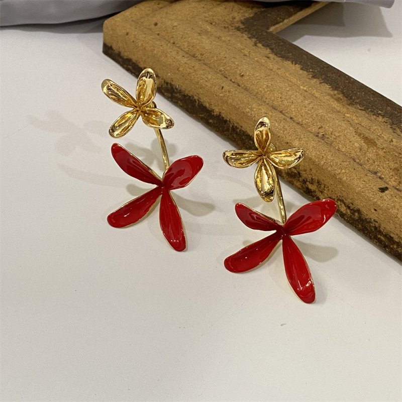 Women's Temperament Personality Big Flower Shape Earrings-Jewearrings