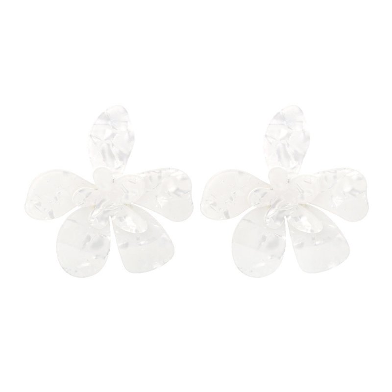 Women's Vacation Acrylic Large Flower Earrings-Jewearrings