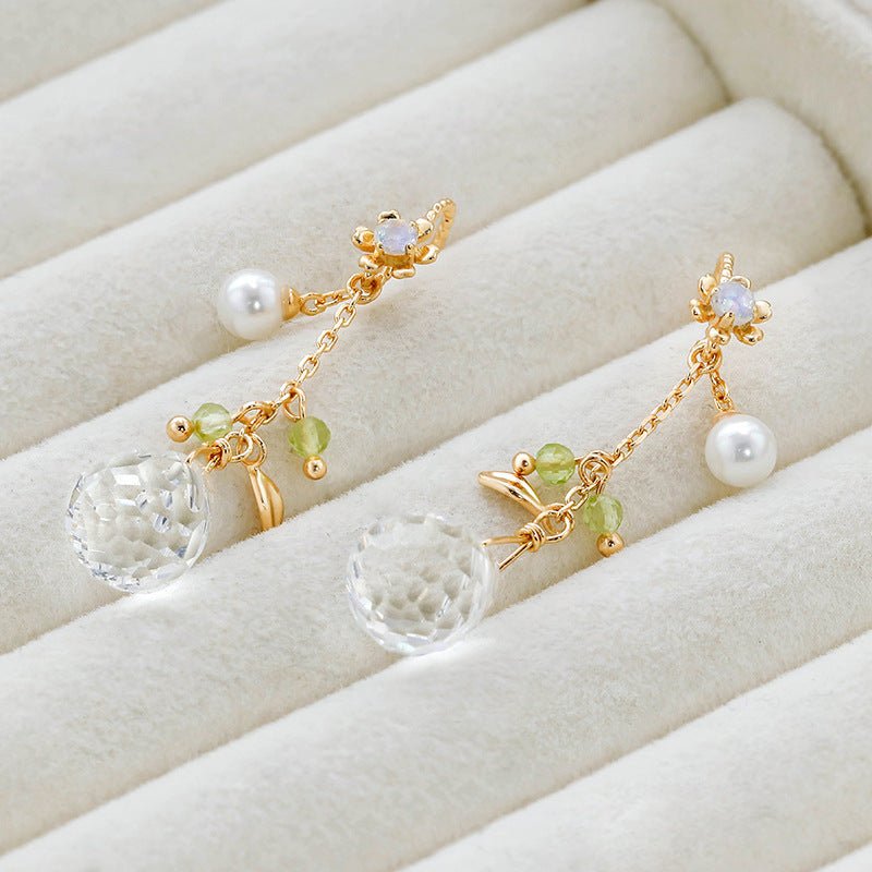 Women's White Crystal Drop Earrings-Jewearrings