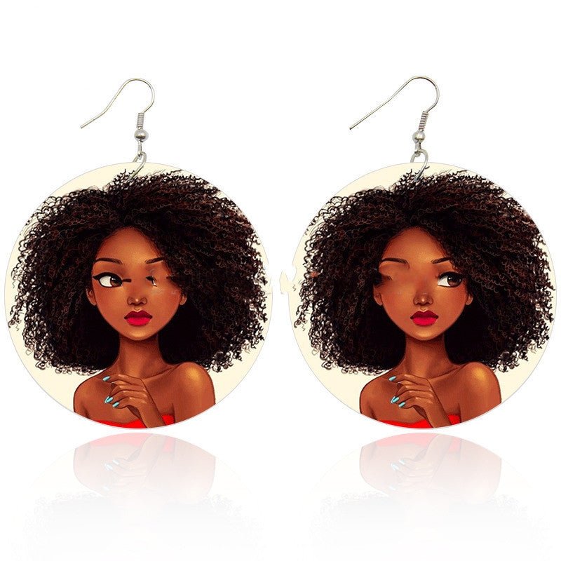 Wooden Big Circle Earrings Female Exaggerated Personality Temperament-Jewearrings