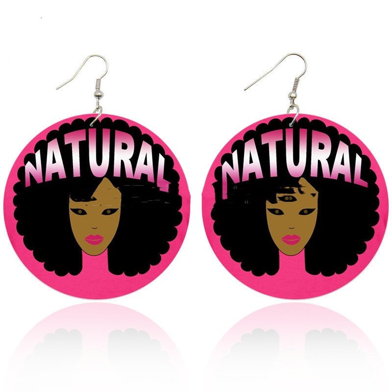 Wooden Big Circle Earrings Female Exaggerated Personality Temperament-Jewearrings