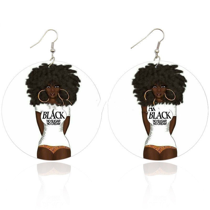 Wooden Big Circle Earrings Female Exaggerated Personality Temperament-Jewearrings