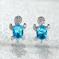 Zircon And Diamond Tortoise Stud Earrings-Jewearrings